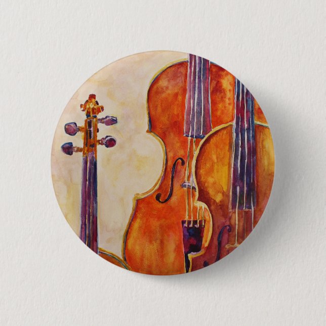 Aquarell-Violinen Button (Vorderseite)