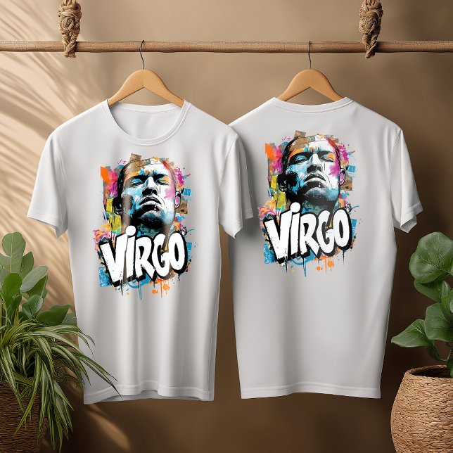 Aquarell Virgo Graffiti Airbrush Zodiac Design T-Shirt (Virgo For Man)