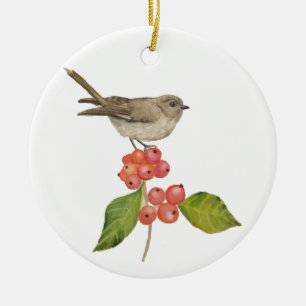Aquarell-Vögel "Gartenlaubsänger" Keramik Ornament