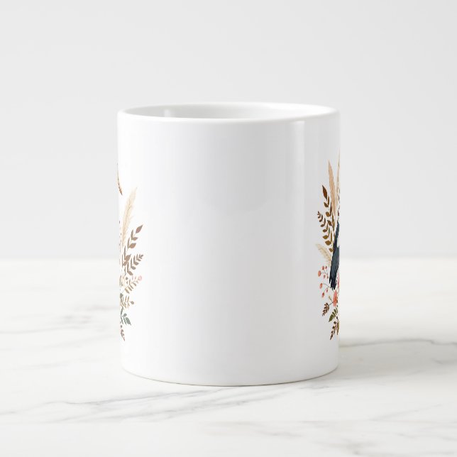 Aquarell-Vogel Jumbo-Tasse (Vorderseite)