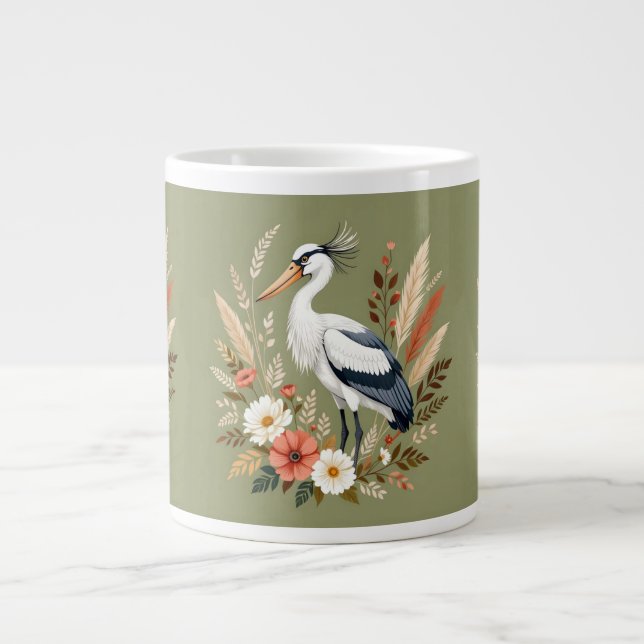 Aquarell-Vogel Jumbo-Tasse (Vorderseite)