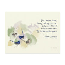 Aquarell-Vögel Robert Browning Gedicht