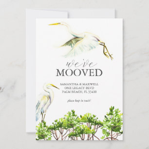 Aquarell-Vogel- und Mangroven-Umzugsankündigung Save The Date