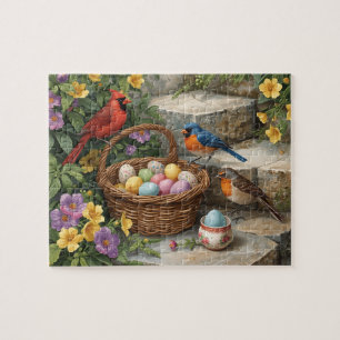 Aquarell-Vogelnest-Oster-Eier-Frühlingsdekoration Puzzle