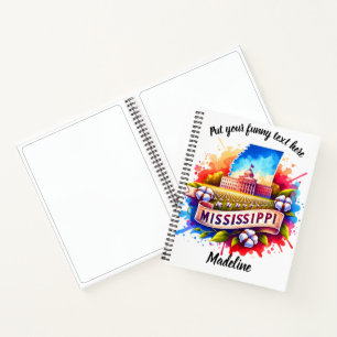 Aquarell von Mississippis ikonischer Ansicht Notizbuch
