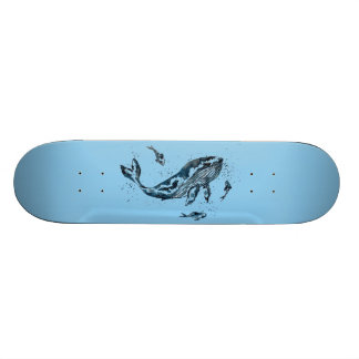 Aquarell-Wal-Blau-Skateboard Skateboard