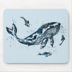 Aquarell-Wal-blaue Mausunterlage Mousepad
