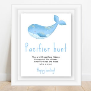 Aquarell-Wal - Schnuller-Jagdspiel Babyparty Poster