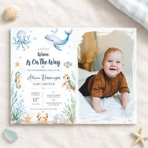 Aquarell-Wal Unter dem Meer Baby Shower Einladung