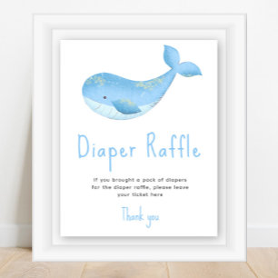 Aquarell-Wal - Windel-Raffle-Spiel Poster