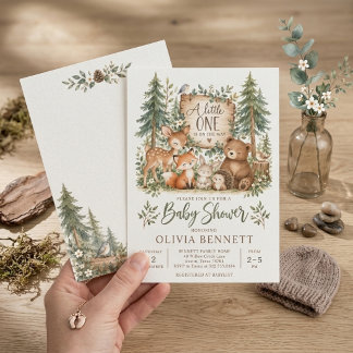 Aquarell-Wald-Baby-Shower-Einladung Einladung