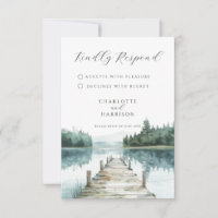 Aquarell Wald Berg See Hochzeit Antwort