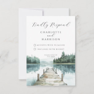 Aquarell Wald Berg See Hochzeit Antwort
