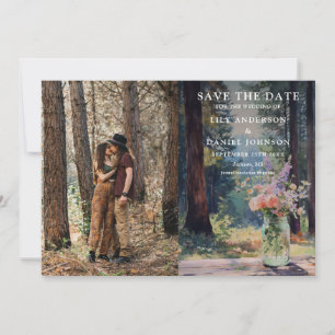 Aquarell-Wald-Blumen-Mason-Glas-Hochzeitsfoto Save The Date