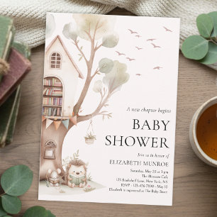 Aquarell-Wald Eine neue Ära beginnt Baby-Party Einladung