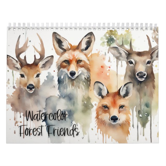 Aquarell-Wald Freunde Kalender (Titelbild)