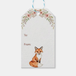 Aquarell Wald Fuchs Floral Boho Geschenkkarte Geschenkanhänger