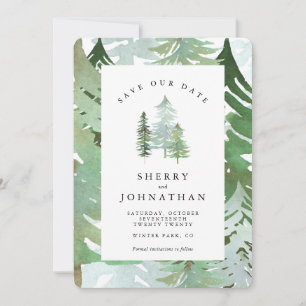 Aquarell-Wald-Hochzeit Einladung zum Speichern des