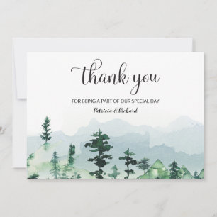 Aquarell-Wald-Hochzeit im Freien Danke Einladung