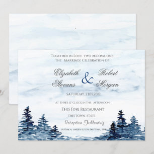 Aquarell-Wald-Hochzeitseinladung Einladung