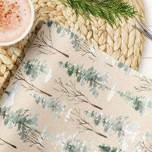 Aquarell-Wald-Kraft-Weihnachts-Verpackungspapier Geschenkpapier