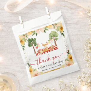 Aquarell-Wald-Reh-Picknick-Geburtstag Geschenktütchen