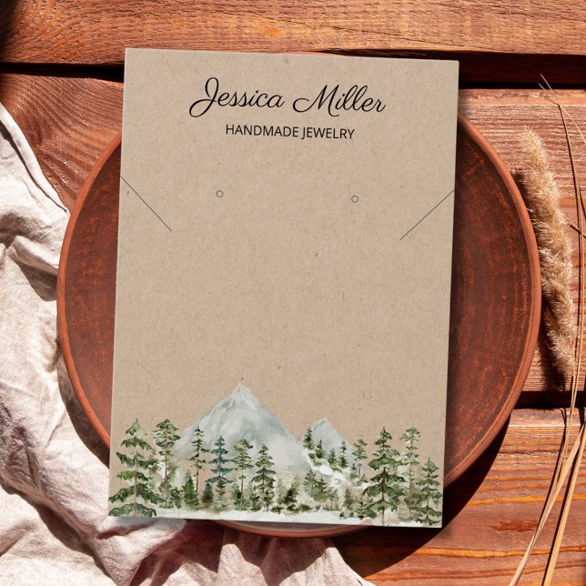 Aquarell-Wald-Schmuck-Kraft-Displaykarte (Close up)