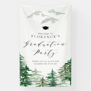 Aquarell-Wald-Wald-Abschluss-Willkommen Banner