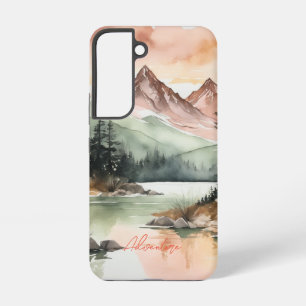 Aquarell-Waldberge Natur Samsung Galaxy Hülle