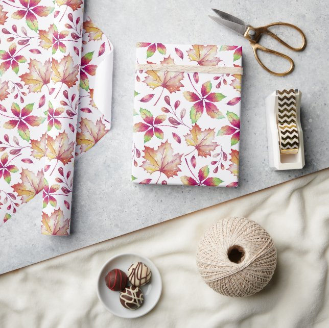 Aquarell-Waldblätter Geschenkpapier (Kunsthandwerk)