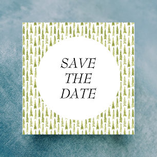 Aquarell-Waldhochzeit Save The Date