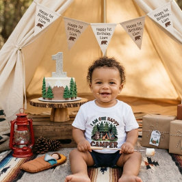 Aquarell-Waldtier-Camper 1. Geburtstag Baby T-shirt