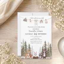 Aquarell-Waldtiere neutrale Babyparty
