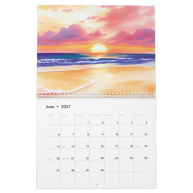 Aquarell-Wandkalender 2025  Kalender (Jun 2027)