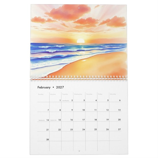 Aquarell-Wandkalender 2025  Kalender (Feb 2027)