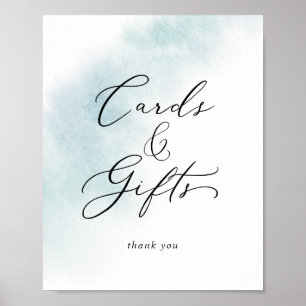 Aquarell-Waschung Blau Karten und Geschenke Schi Poster