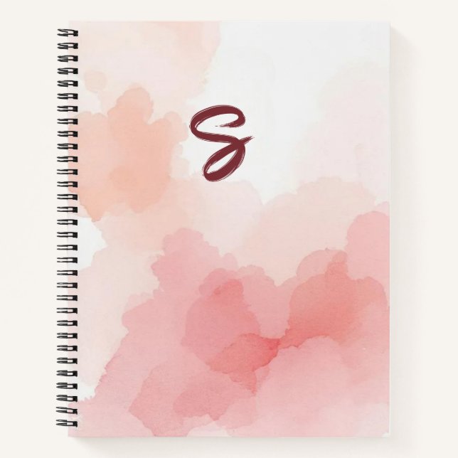 Aquarell-Wash-Anfangsbuchstaben-Planer Notizbuch (Vorderseite)