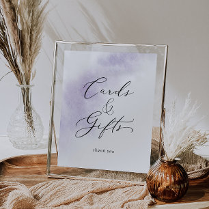 Aquarell-Wash Lila Karten und Geschenke Schild