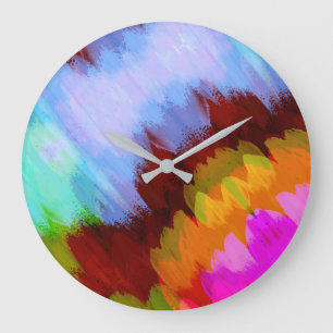 Aquarell-Wasserfall, Natur 2 Große Wanduhr