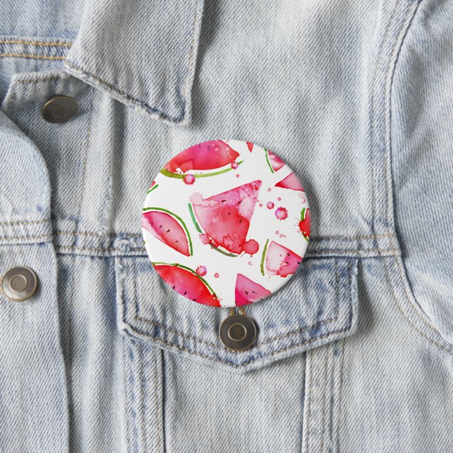 Aquarell Wassermelone 1 Button (Beispiel)