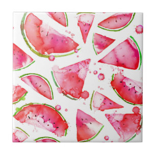 Aquarell Wassermelone 1 Fliese
