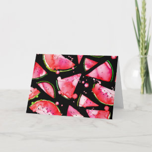 Aquarell Wassermelone 2 Dankeskarte
