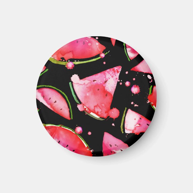 Aquarell Wassermelone 2 Magnet (Vorne)