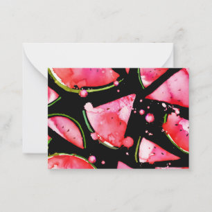 Aquarell Wassermelone 2 Mitteilungskarte
