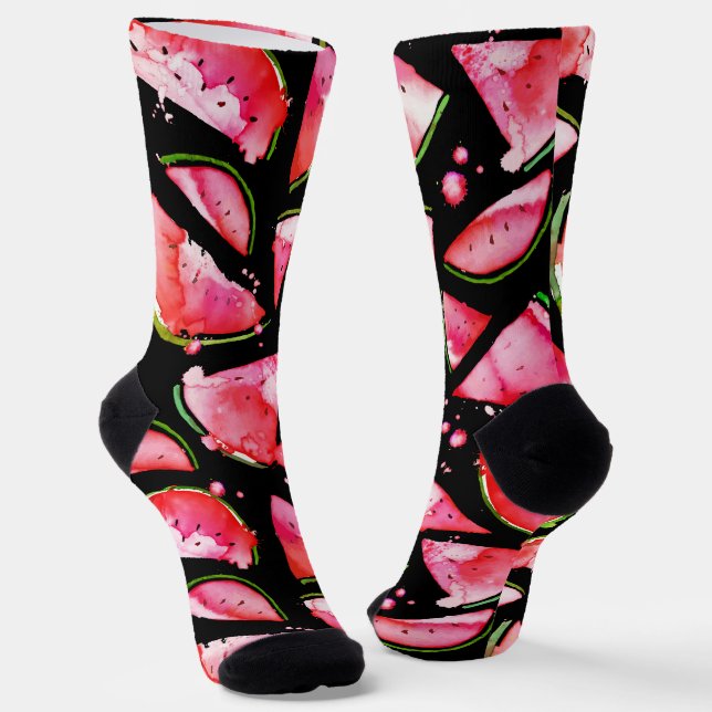Aquarell Wassermelone 2 Socken (Gewinkelt)