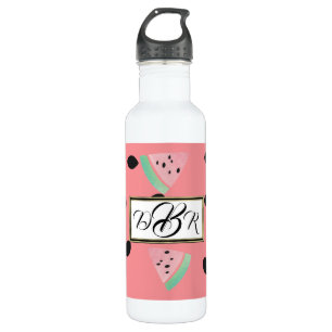 Aquarell-Wassermelone-Monogramm Edelstahlflasche