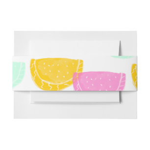 Aquarell-Wassermelone Pink Grün Gelb Muster Einladungsbanderole