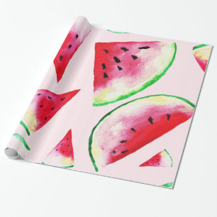 Aquarell-Wassermelone-Scheibe-Muster Geschenkpapier
