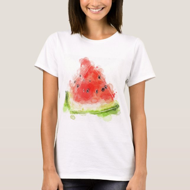 Aquarell-Wassermelone T-Shirt (Vorderseite)