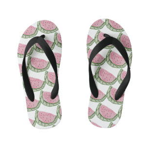 Aquarell-Wassermelonen-Doodle gemaltes Muster  Kinderbadesandalen